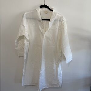 Coyuchi Cream Casual Button Down Shirt Dress